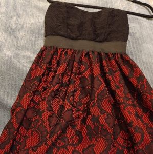 Black and red laced dress